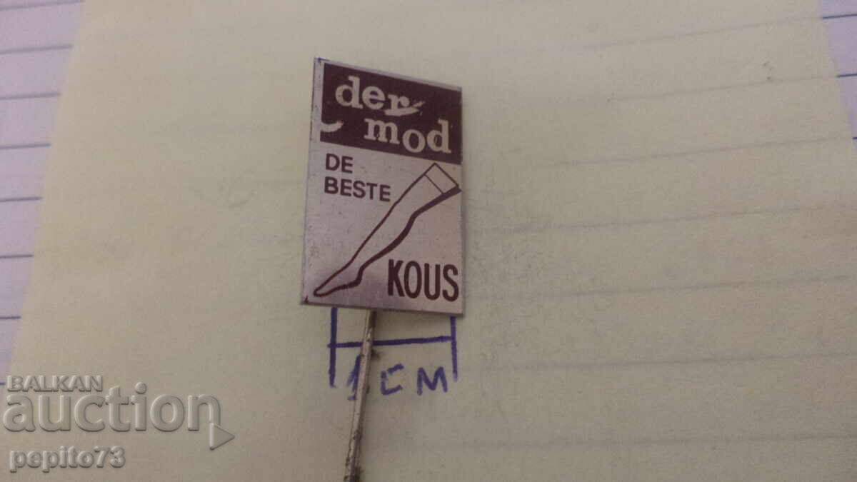 значка рекламна ,Der Mod,лого на марка чорпогащи