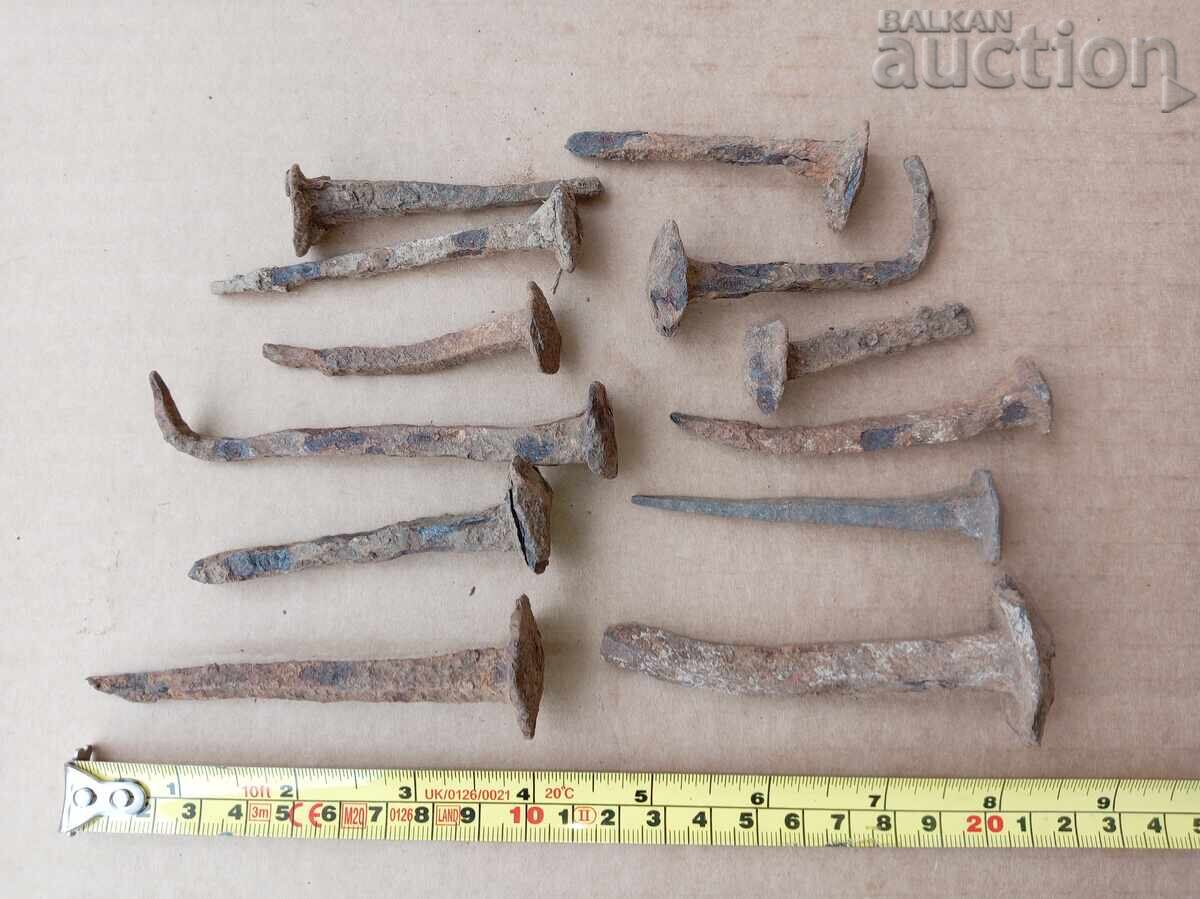 Antique forged nails, nails, lot of nails, nail Antique forged nails, nails, lot of nails, nail