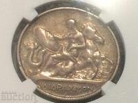 Grecia 2 Drahma 1911 Georgios I Argint NGC XF