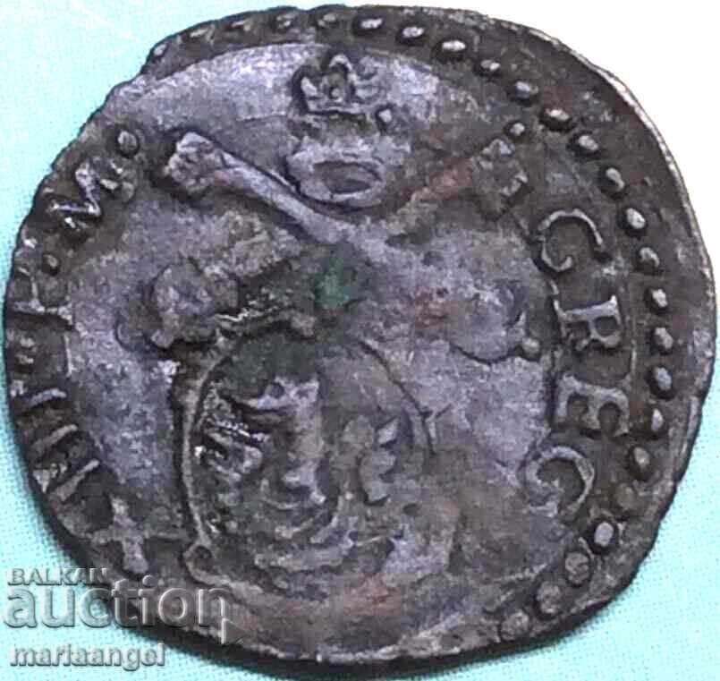 Quatrino Vatican 1572-85 Grigore XIII Sf. Petru/Dragon Fano