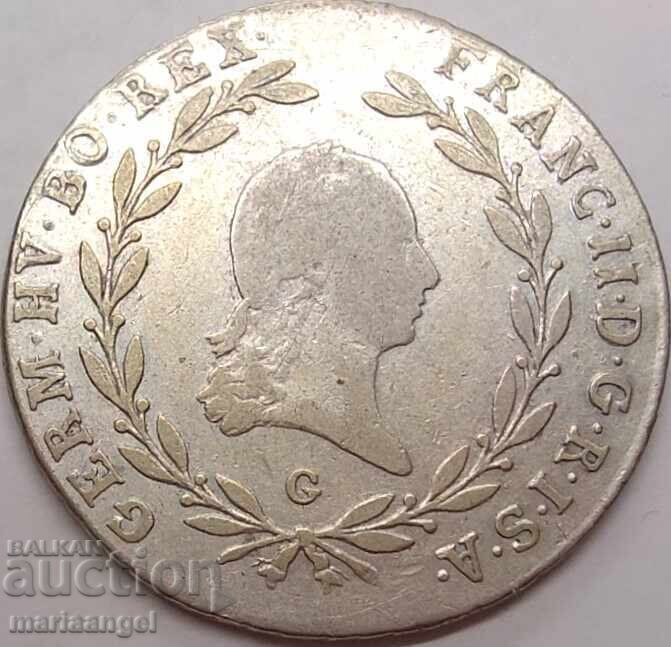 Licitație Austria 20 Kreuzer 1804 G - Bala Mare Tilt Franz II R Licitație Austria 20 Kreuzer 1804 G - Bala Mare Tilt Franz II R