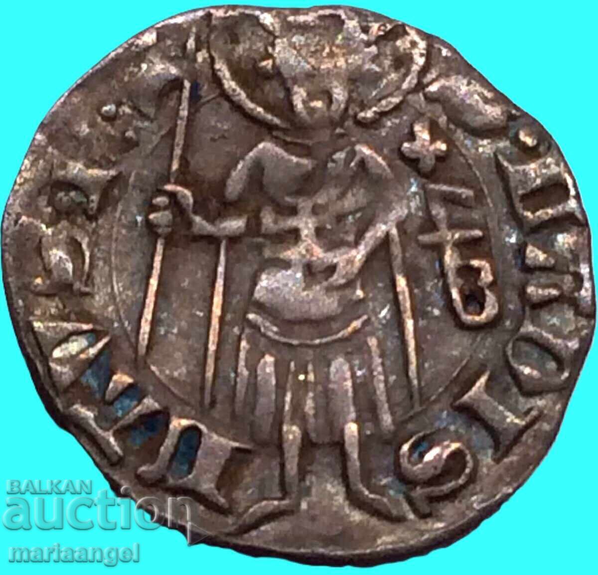 Ungaria 1 denar Ludovic I argint - mic și rar - 7