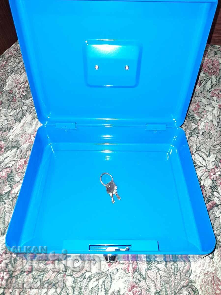 Livrarea Cutie metalică albastră Livrarea Cutie metalică albastră