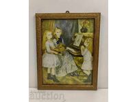 PIANO OLD PAINTING REPRODUCTION FRAME GLASS EXCELLENT