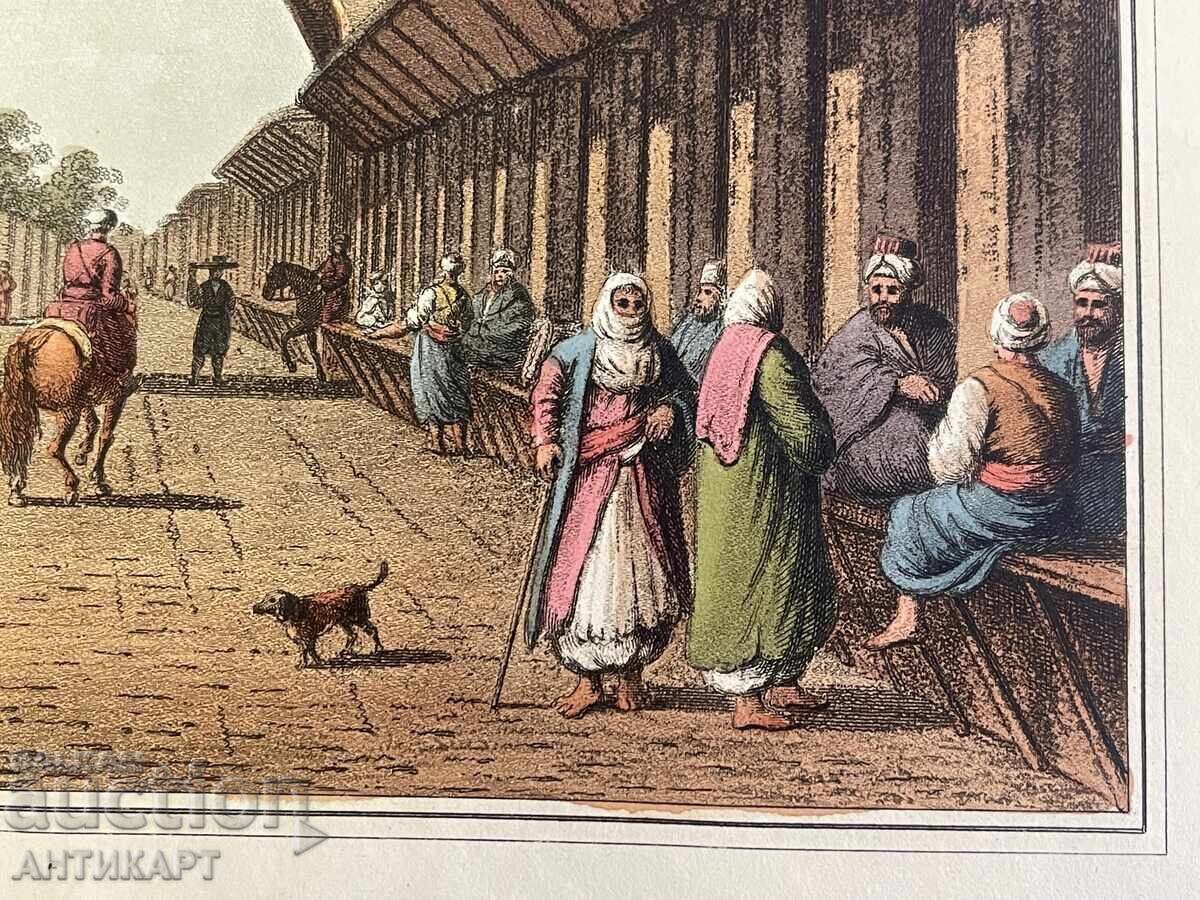 Δημοπρασία #1 παλιά έγχρωμη χαρακτική Βουργκάς εκδ. R. Bowyer 1812 34/49εκ