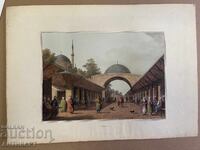 #1 παλιά έγχρωμη χαρακτική Βουργκάς εκδ. R. Bowyer 1812 34/49εκ