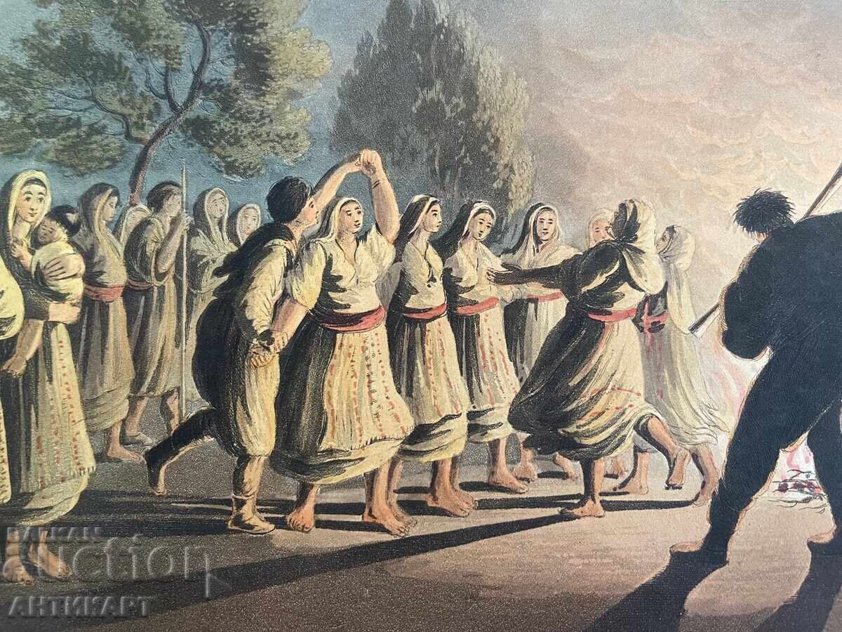 Delivery of Antique Etching Bulgarian Peasants publ. R. Bowyer 1812, 32/46cm Delivery of Antique Etching Bulgarian Peasants publ. R. Bowyer 1812, 32/46cm