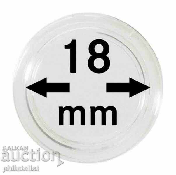 Lindner капсули за монети – опаковка 10 броя - 18 мм Lindner капсули за монети – опаковка 10 броя - 18 мм