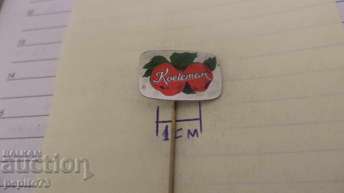 Auction Advertising badge, Koeleman brand canned food Auction Advertising badge, Koeleman brand canned food