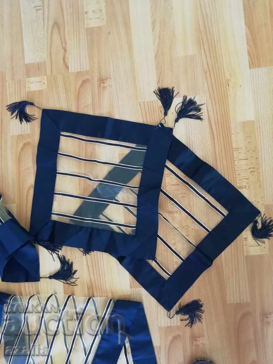 Set of tablecloth, runner and 2 placemats in blue and gold - 5 Set of tablecloth, runner and 2 placemats in blue and gold - 5