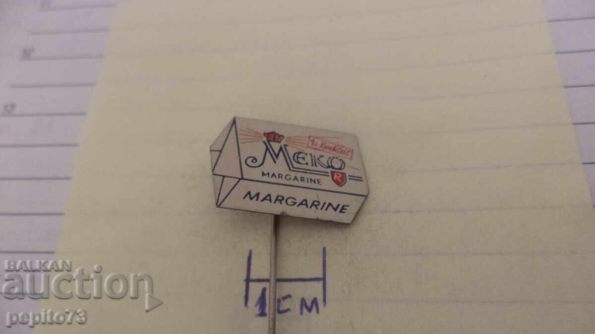 Auction Ad badge, Meko, margarine brand Auction Ad badge, Meko, margarine brand
