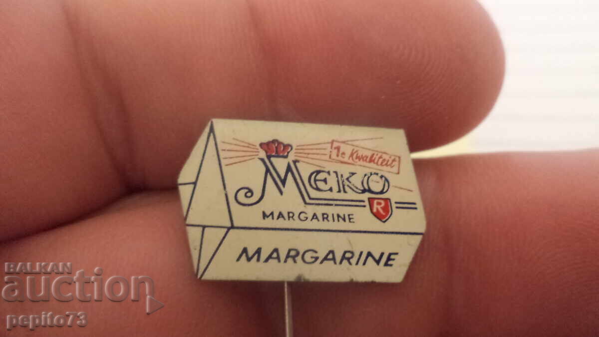 Ad badge, Meko, margarine brand Ad badge, Meko, margarine brand