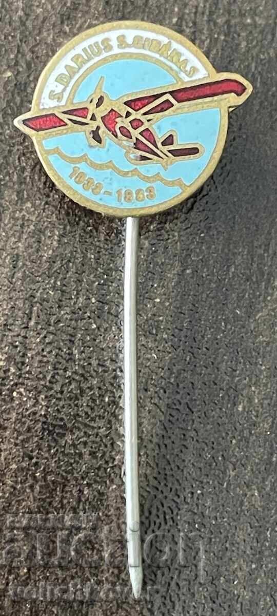 42910 URSS Lituania semn dedicat 50 de ani de zbor cu avionul New York