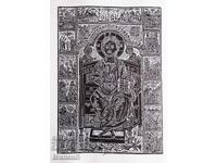 Θρησκευτική λινογραφία Κύριος Ιησούς Χριστός Παντοκράτωρ