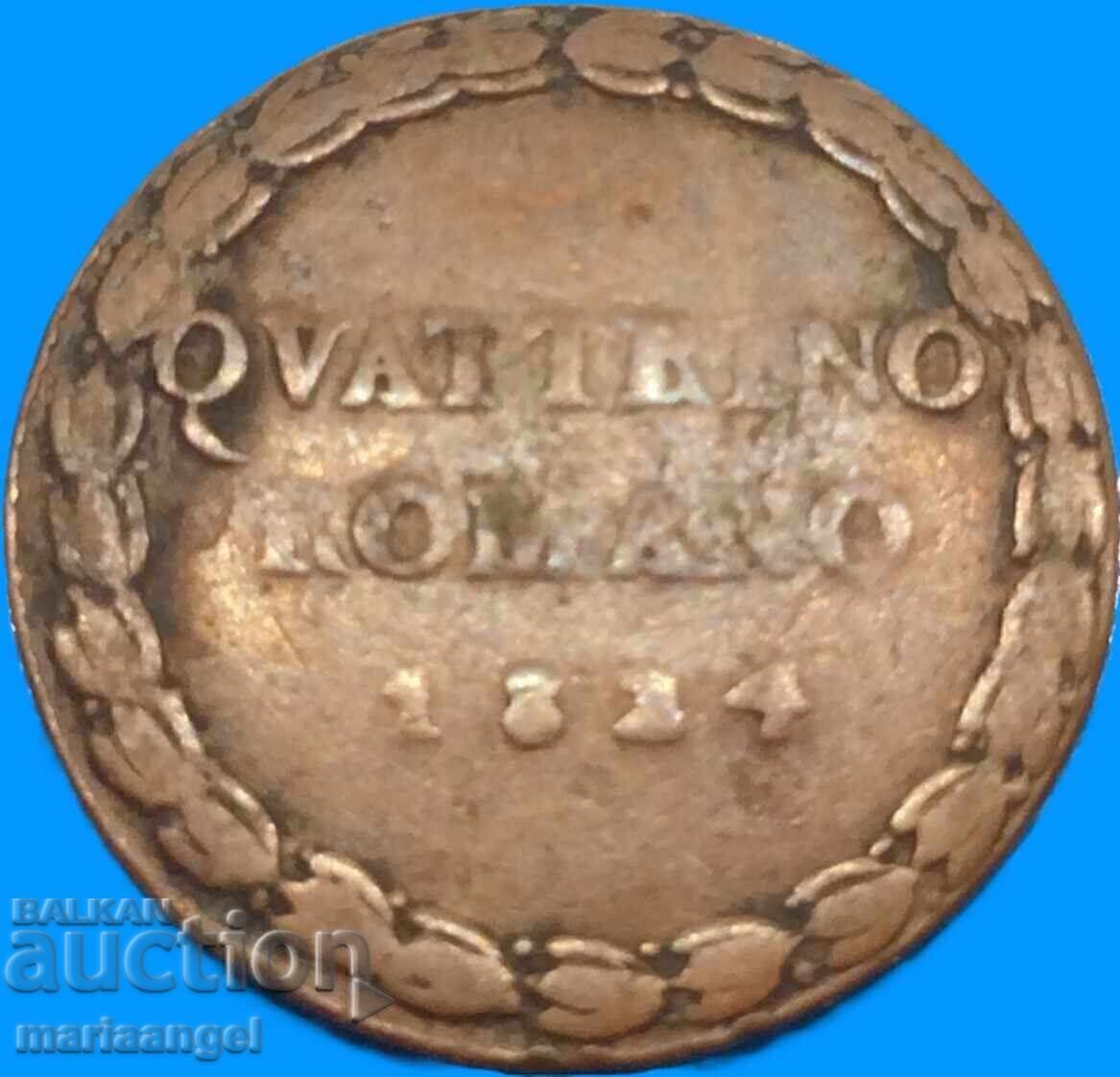 1824 kvatrino Romano Leu XII Vatican Roma - rar cu preț € 25.00 | 48.90 BGN