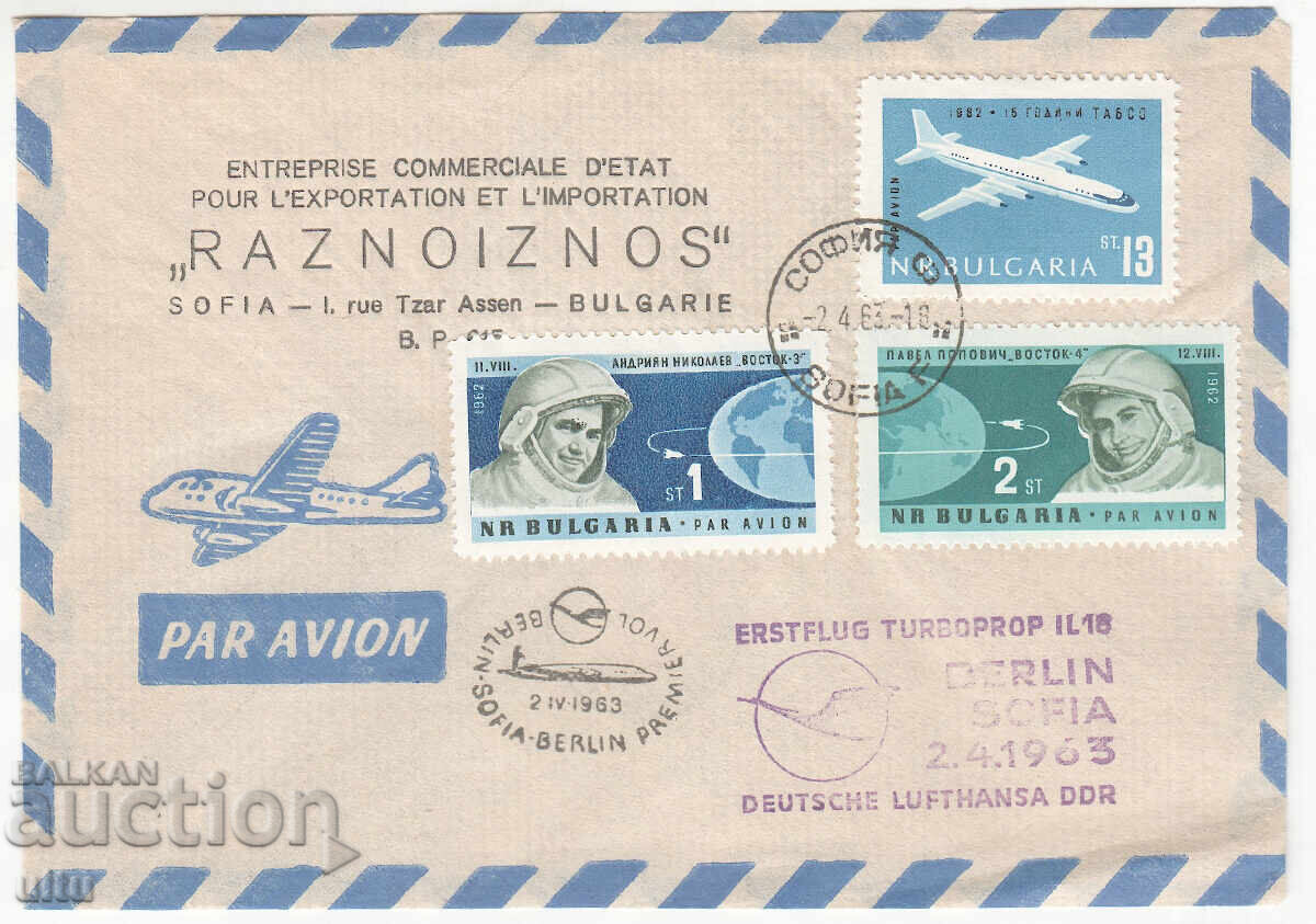 Bulgaria, Airmail - Berlin - Sofia 1963
