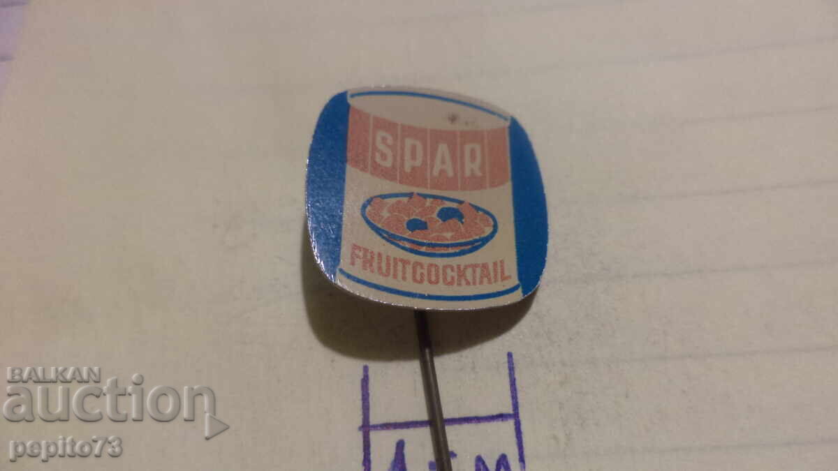 Advertising badge, Spar, supermarket chain, soup brand with price € 1.00 | 1.96 BGN