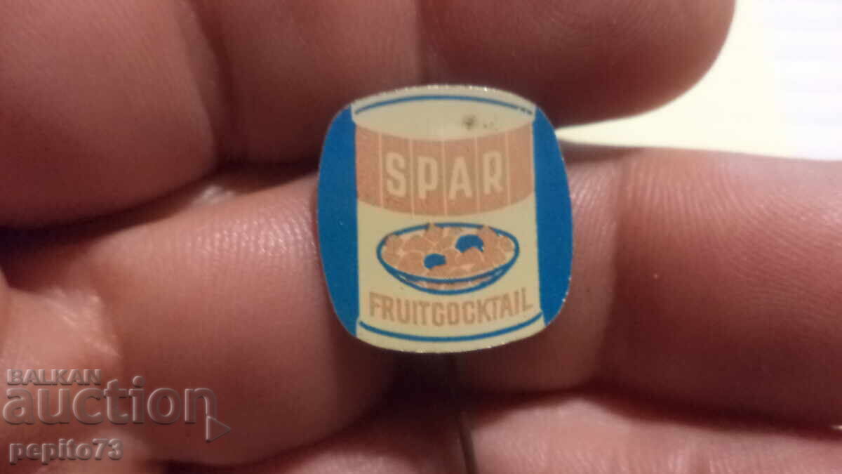 Advertising badge, Spar, supermarket chain, soup brand