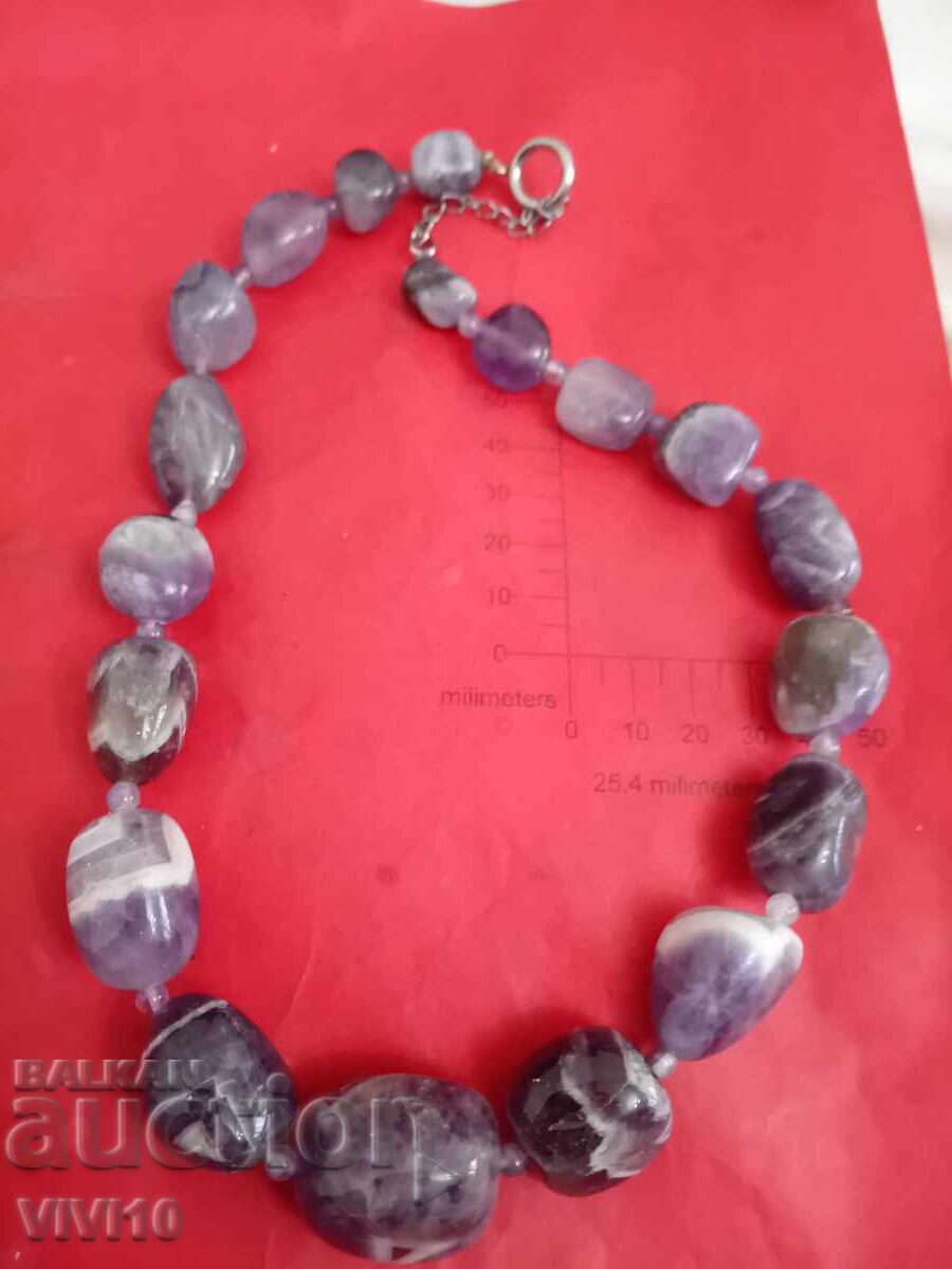 Antique amethyst necklace 50 cm