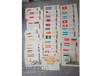 64 stamps and flags from 1957
