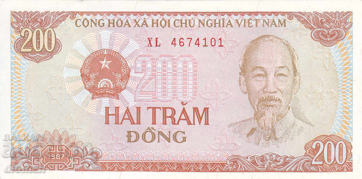 dioman - VIETNAM - 200 DONG - 1987g cu preț € 0.40 | 0.78 BGN