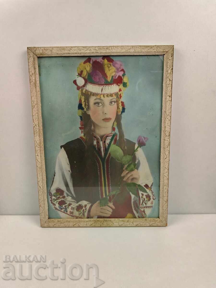 OLD REPRODUCTION PAINTING ETHNIC COSTUME FRAME GLASS with price € 25.00 | 48.90 BGN