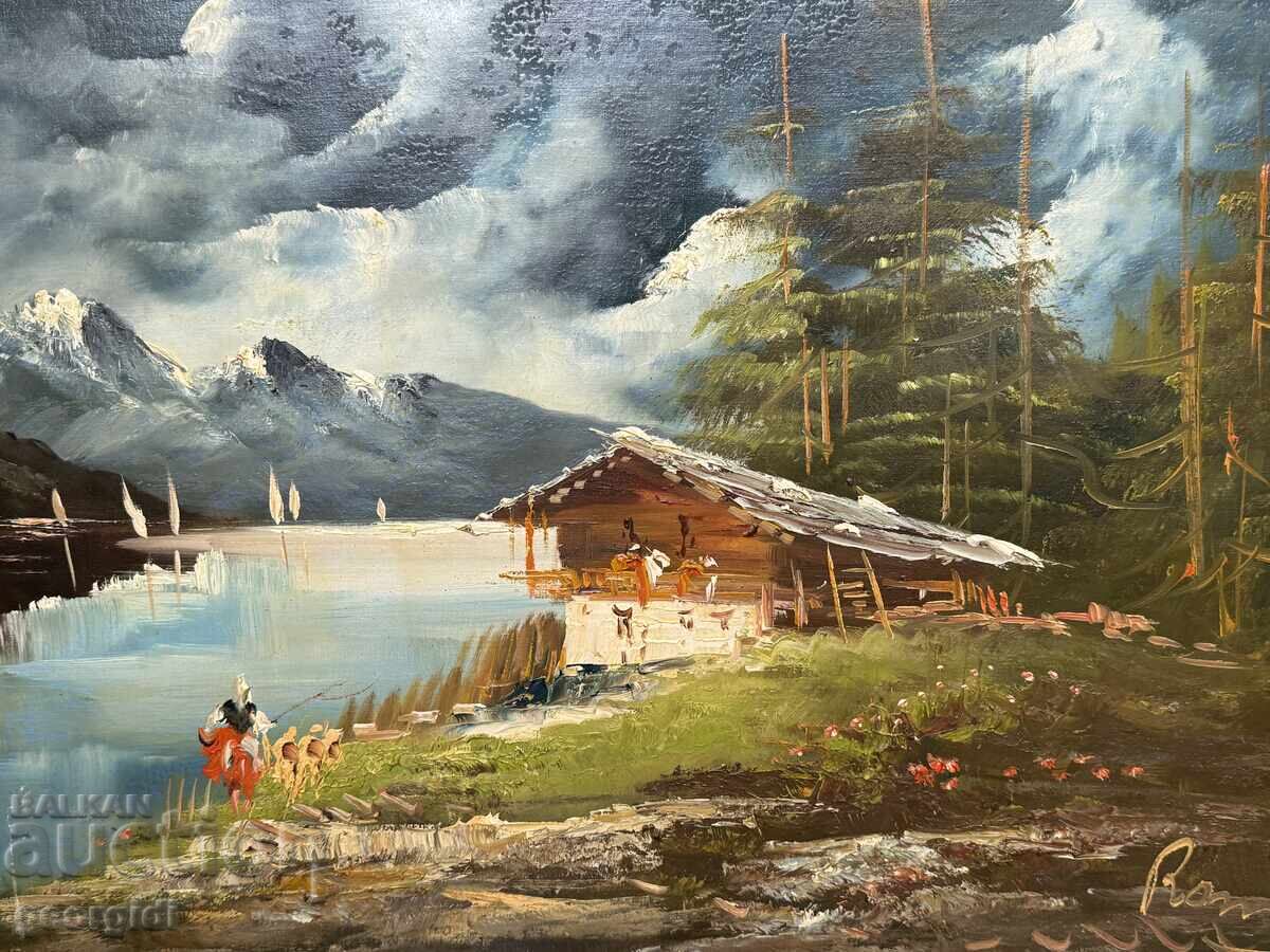 Licitație Tablou în ulei - peisaj alpin. №7883