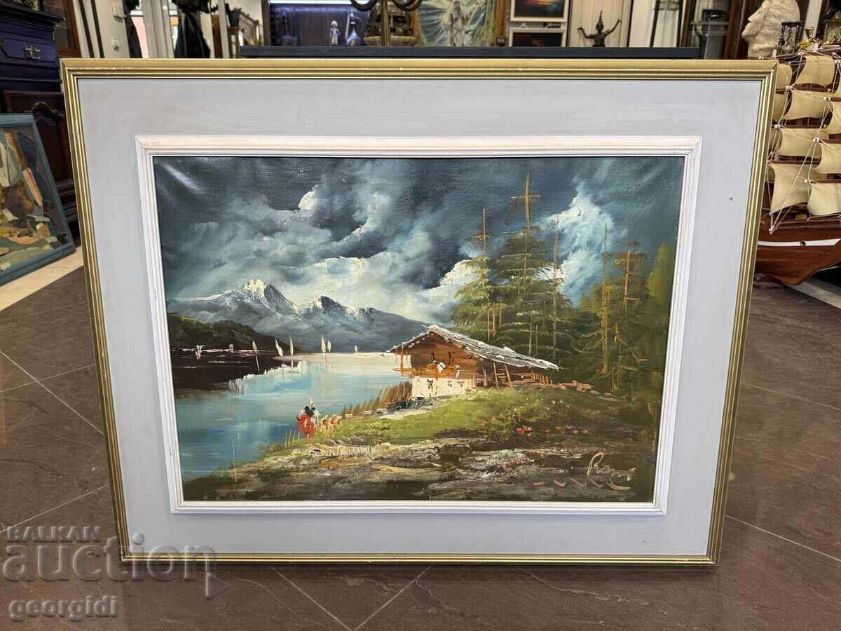 Tablou în ulei - peisaj alpin. №7883