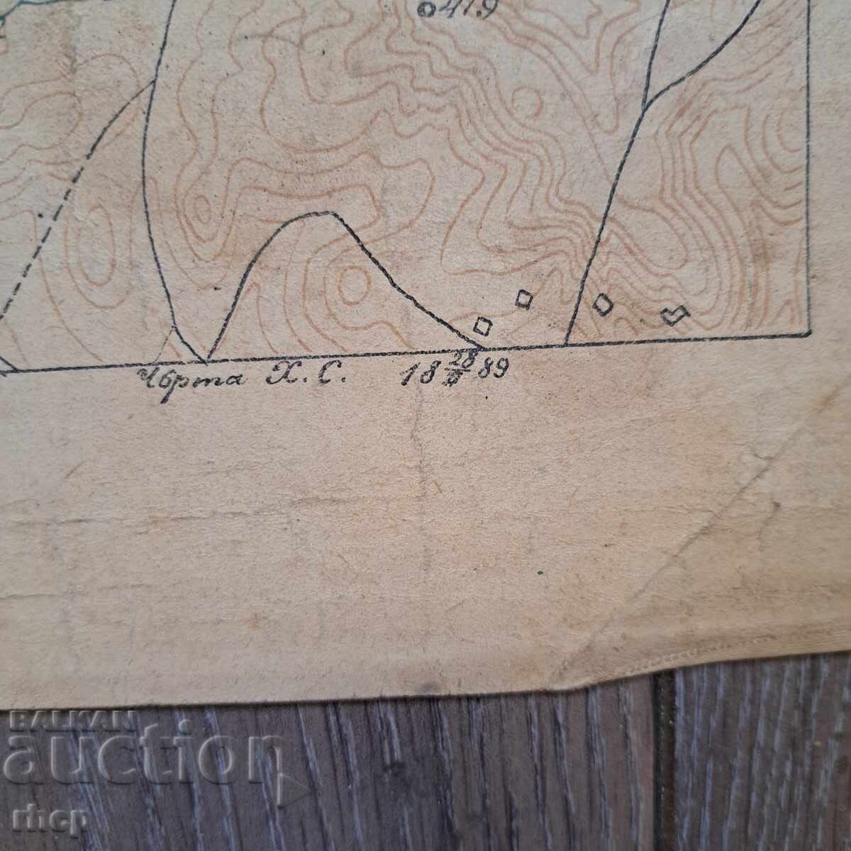 Παράδοση 1889 στρατιωτικός χάρτης περιοχής Μπρεζνίκ και Ραντομίρ