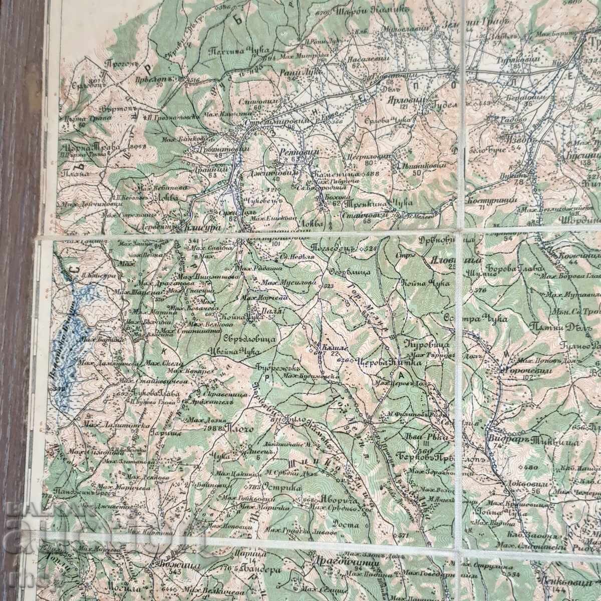 Παράδοση Πολύ παλιός στρατιωτικός χάρτης Τρν Ραντομίρ