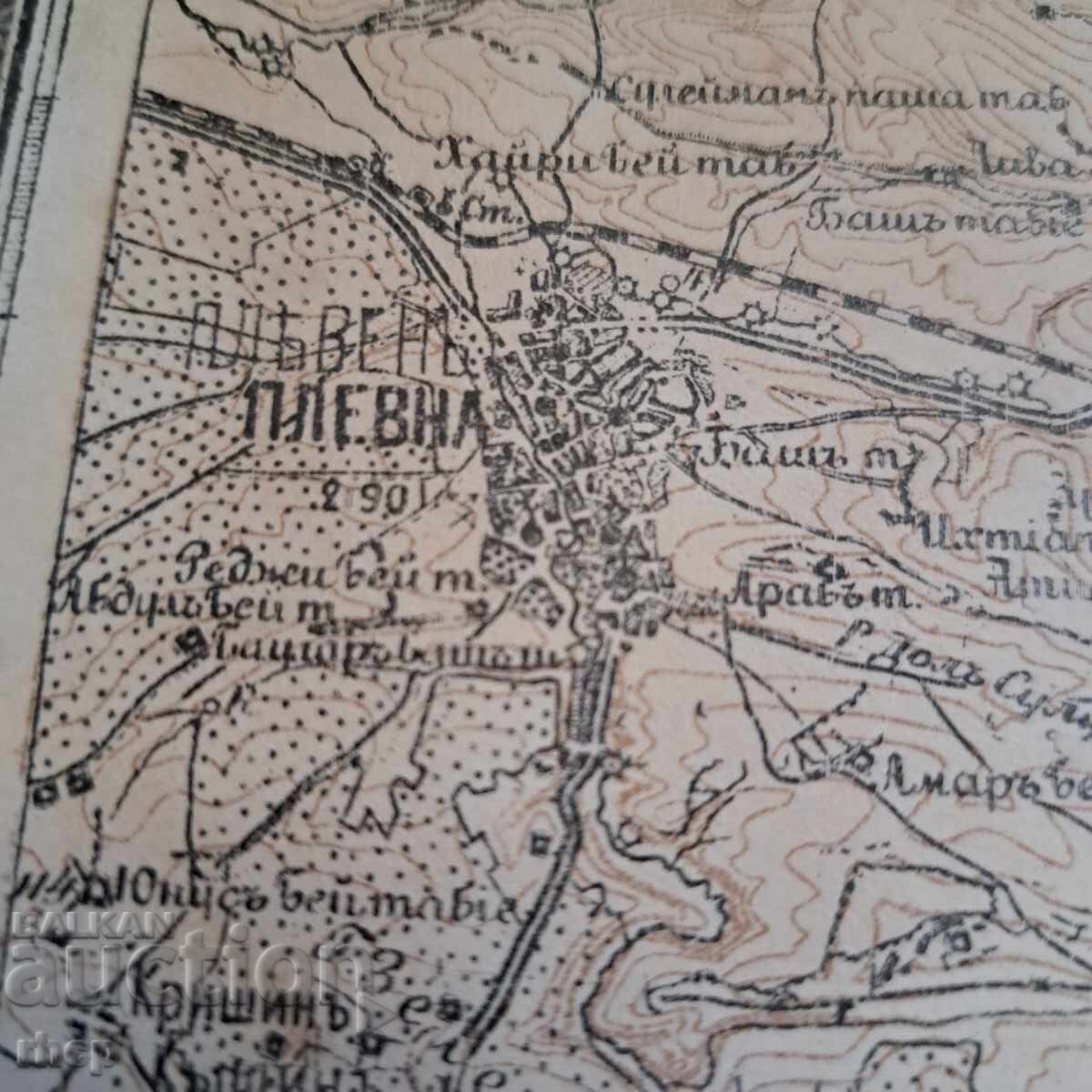 Very old military map Pleven - Sevlievo with price € 35.00 | 68.45 BGN