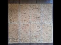 Много стара военна карта Плевен - Севлиево