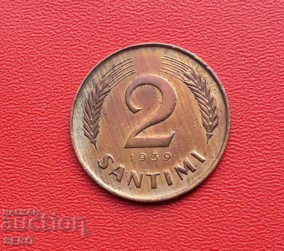 Letonia - 2 centimes 1939