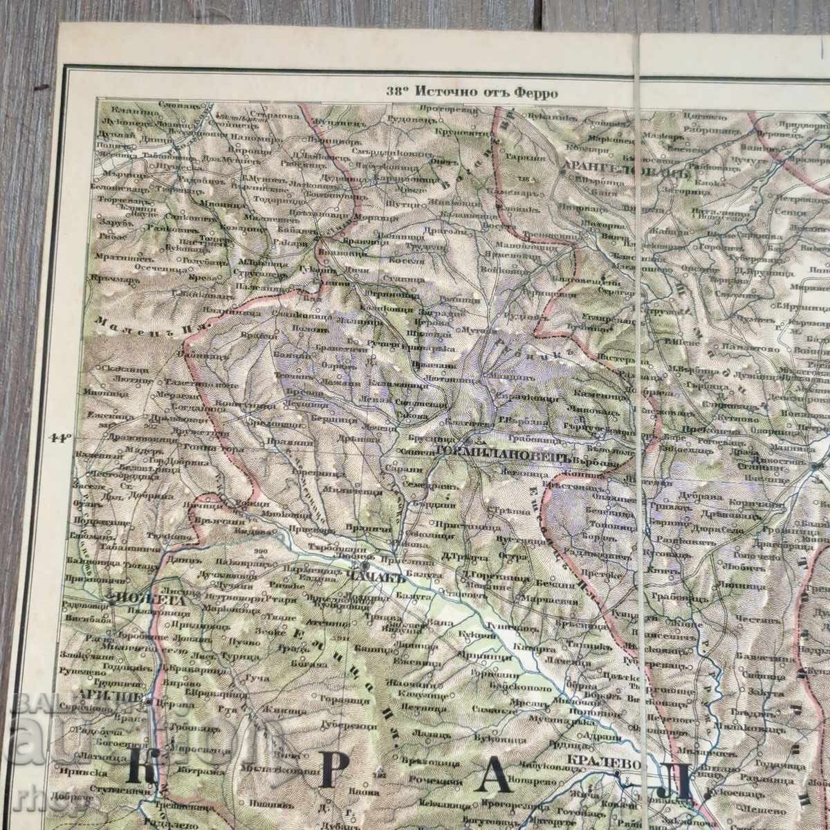 Auction  19th century military map Vidin Tsaribrod Pirot Niš