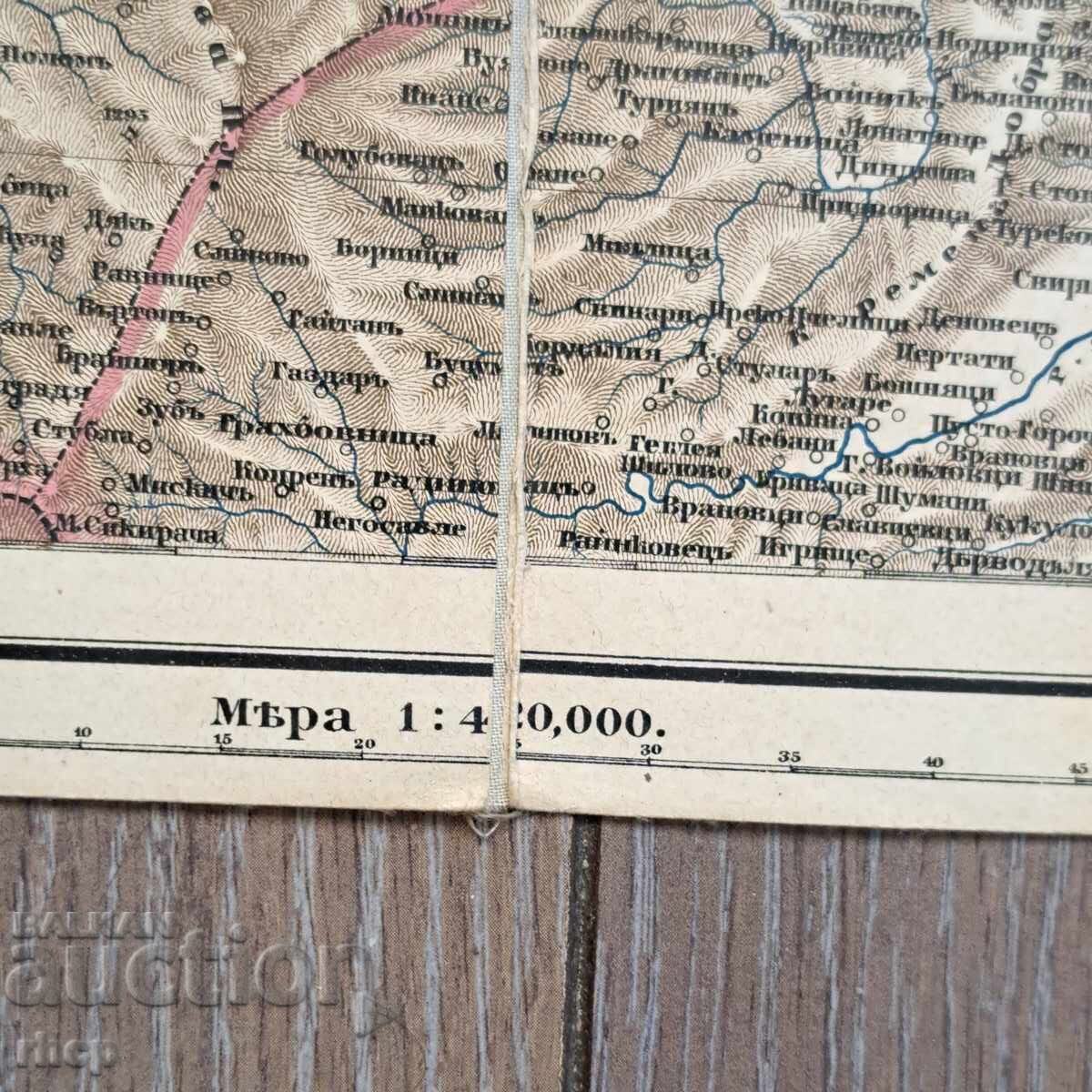 Χάρτης στρατιωτικός Βιδίνου, Τσάριμπροντ, Πίροτ, Νις, 19ος αιώνας - 6