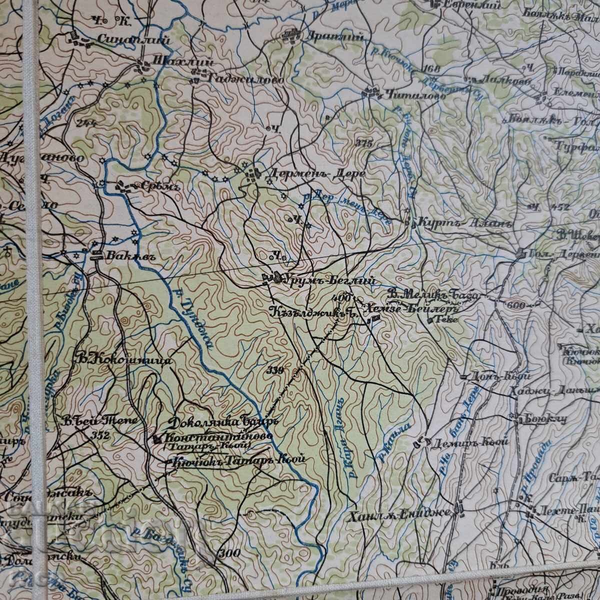 Παράδοση 1903 χάρτης στρατιωτικός Σλίβεν Μπουργκάς Αδριανούπολη Λοζενγκράντ