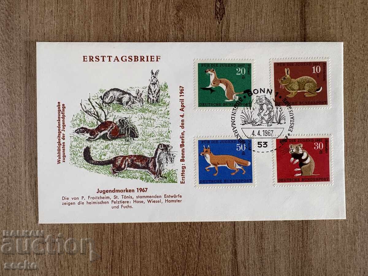 Germania - Plic Prima Zi - Animale cu Blană Prețioasă (1967)