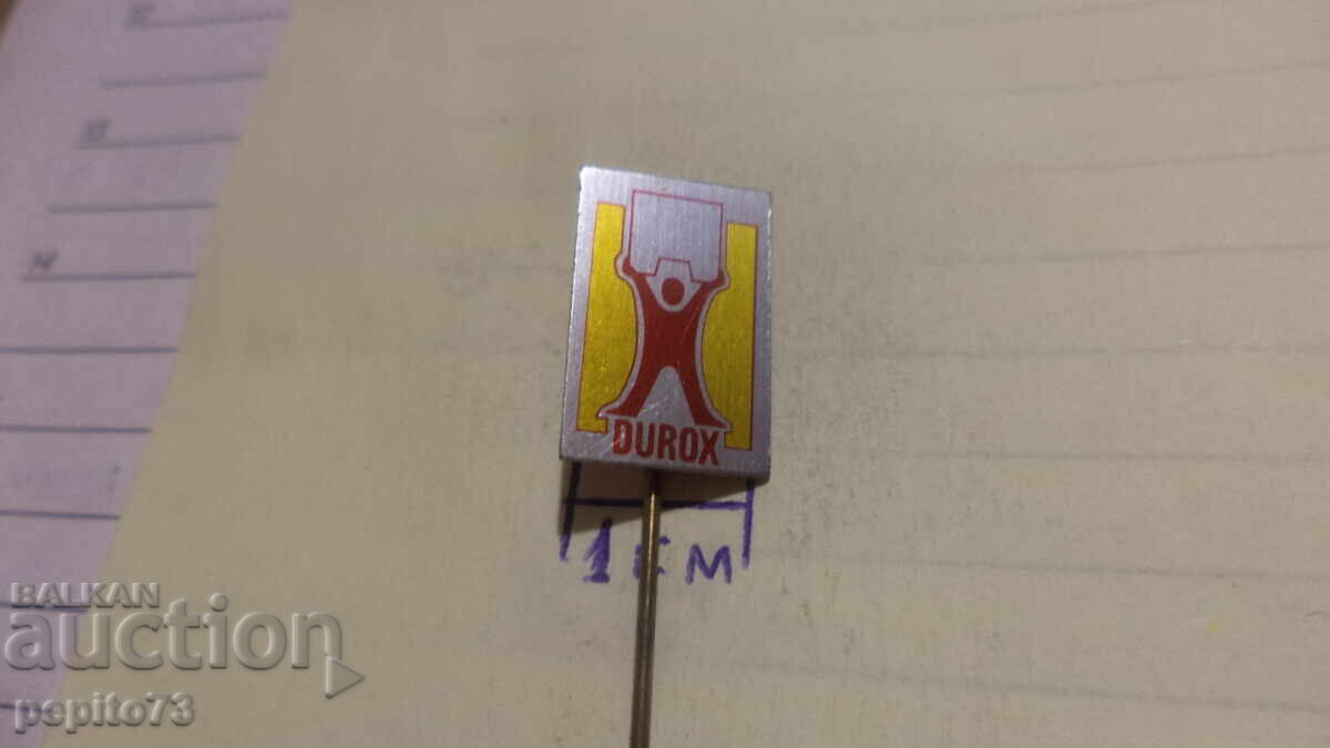 Insigna publicitară, Durox, companie pentru gaz beton cu preț € 1.00 | 1.96 BGN