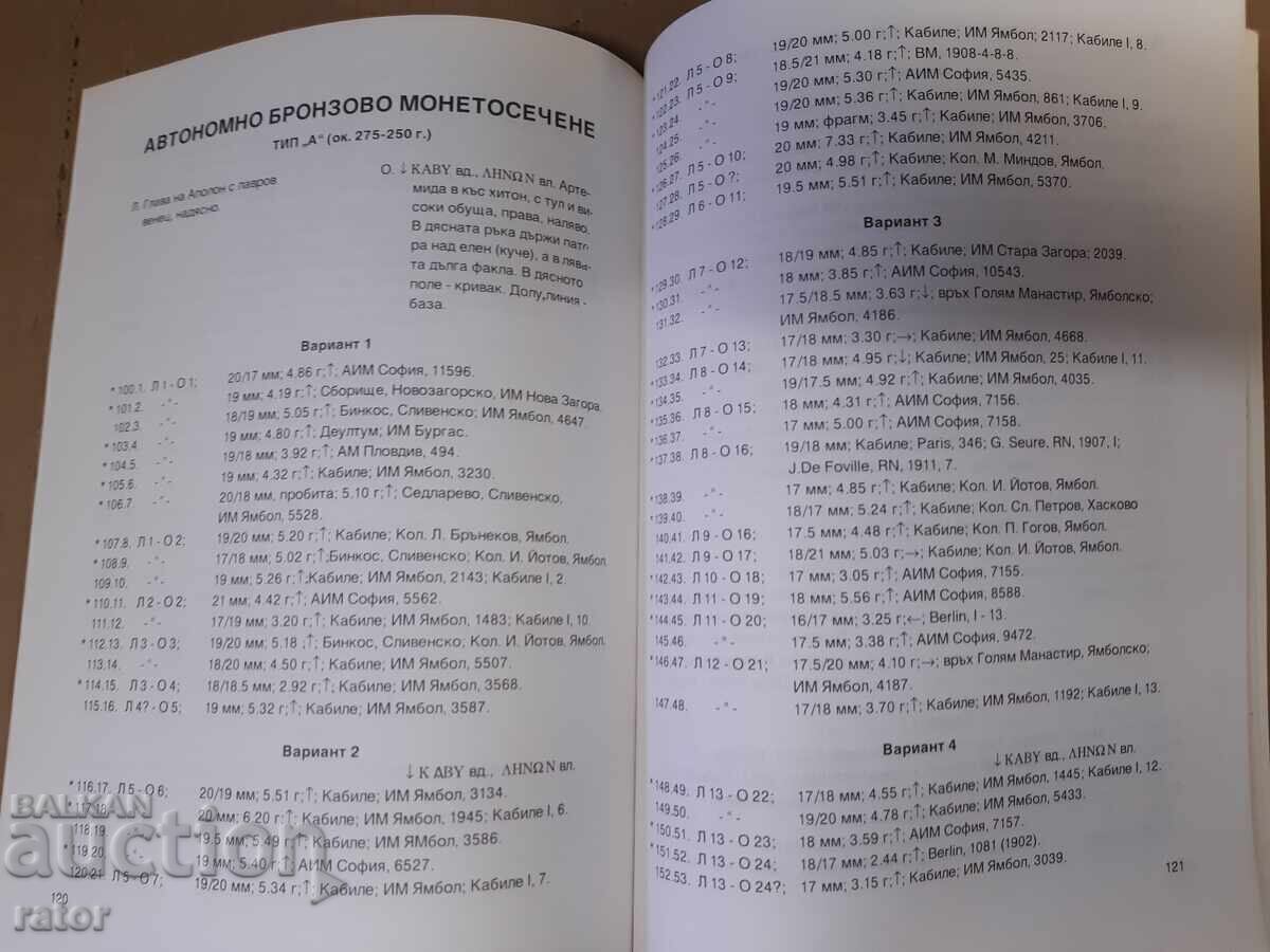 Auction  The Coinage of KABILE - D. Draganov 1993. Catalog
