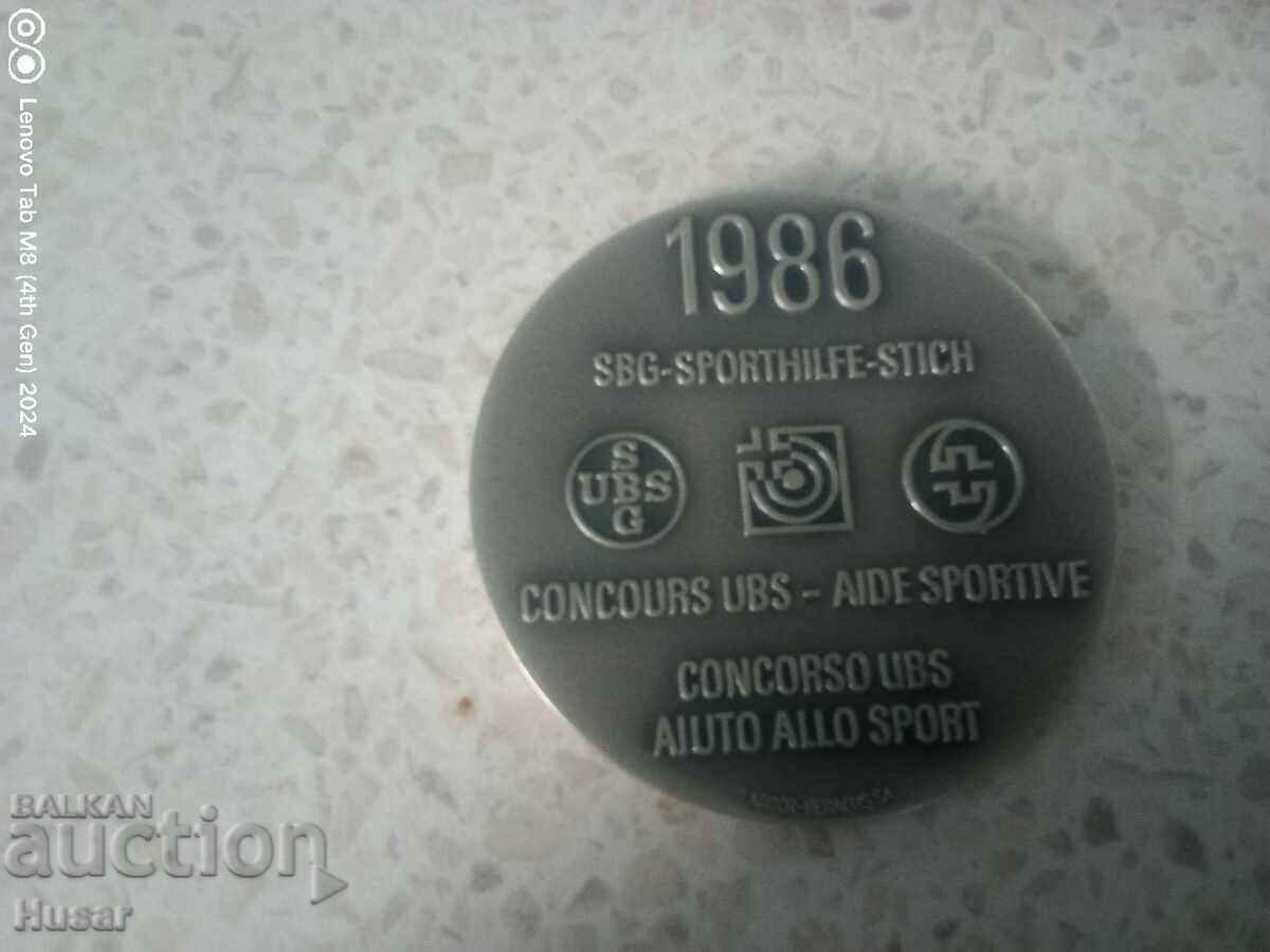 Plachetă elvețiană concurs de tir 1986 - 5