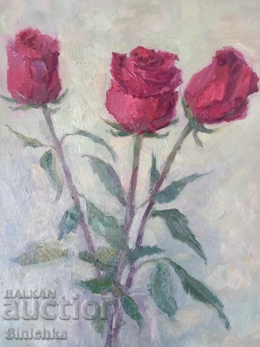 Tablou original. Trandafiri cu preț € 50.00 | 97.79 BGN