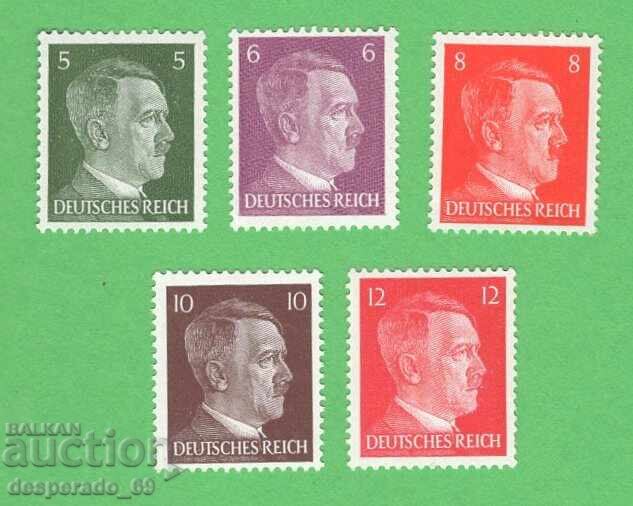 (¯`'•.¸ 5 bucăți de timbre cu imaginea lui Hitler (curate) •'´¯)