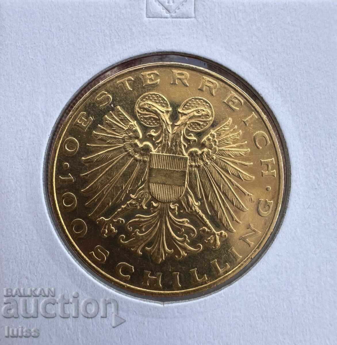 Gold Coin Austria 100 Schillings 1937 Madonna