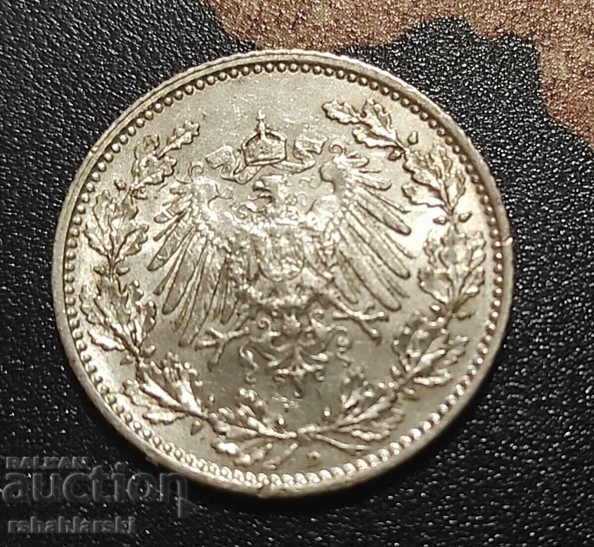Germany coin 1/2 Mark "D" [1909] with price € 12.00 | 23.47 BGN