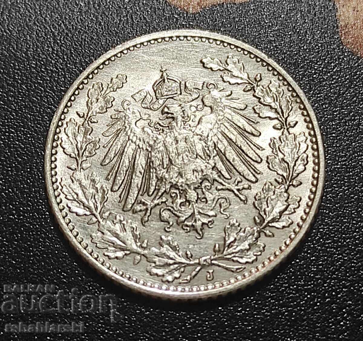 Monedă Germania 1/2 marcă "J" [1907] cu preț € 9.00 | 17.60 BGN