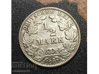 Монета Германия 1/2 марка [1907]