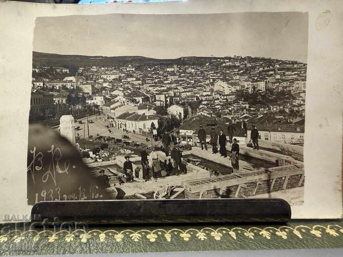 1933 Cărți Poștale Fotografie Târnovo Vedere Rară Construcția Monumentului