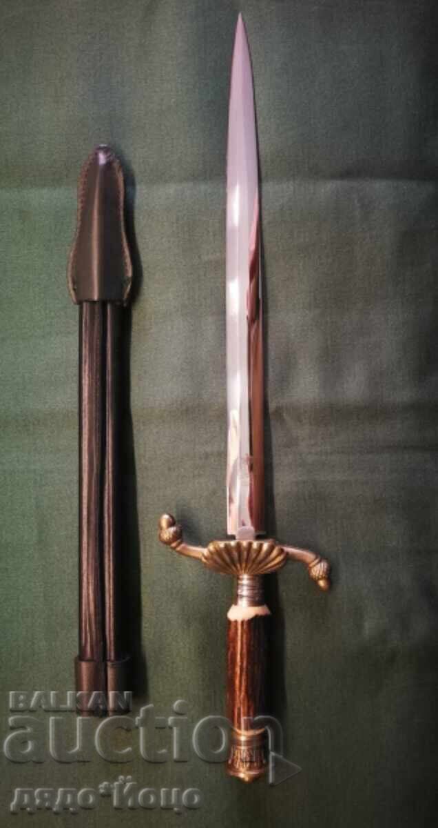 Vechi Cuțit de Vânătoare German Pumnal Sabie Hirschfänger