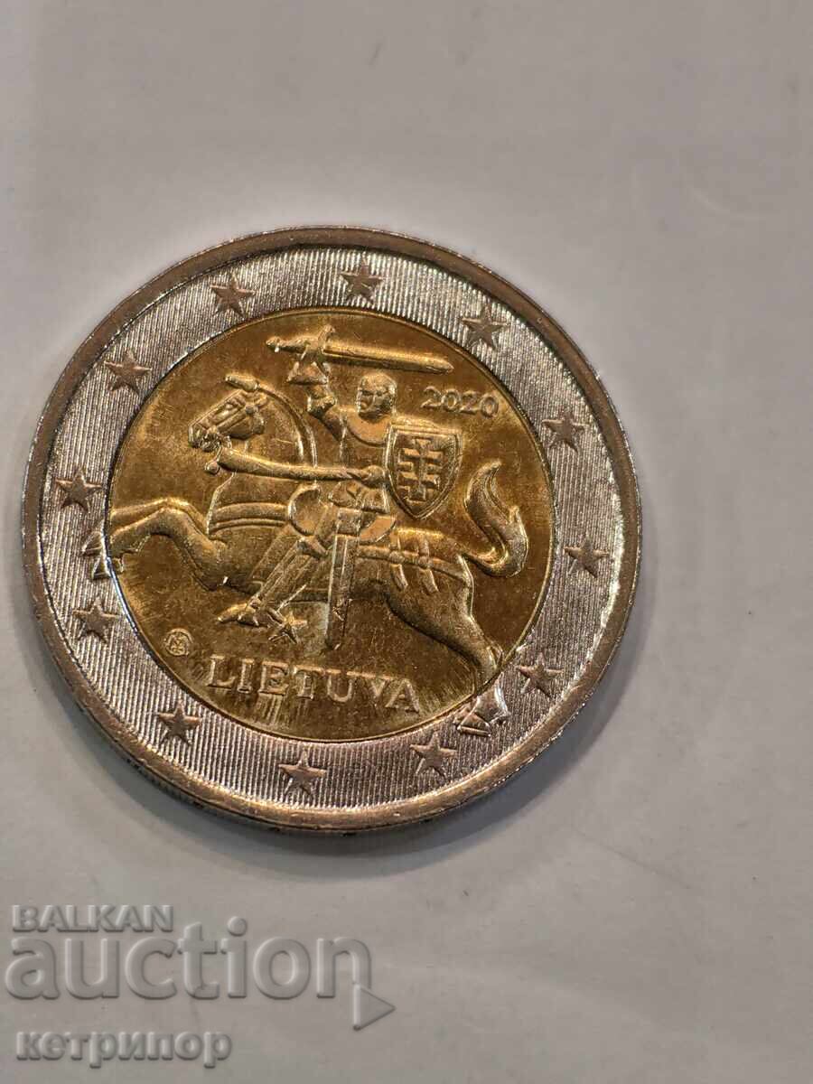2 Евро Латвия 2020 г