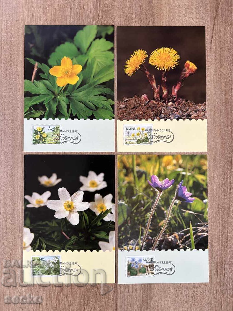 Νήσοι Ώλαντ - Μέγιστες Κάρτες - Λουλούδια (1997)